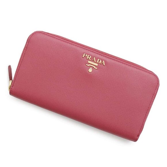 PRADA Pink Leather Saffiano Wallet - Picture 1 of 12